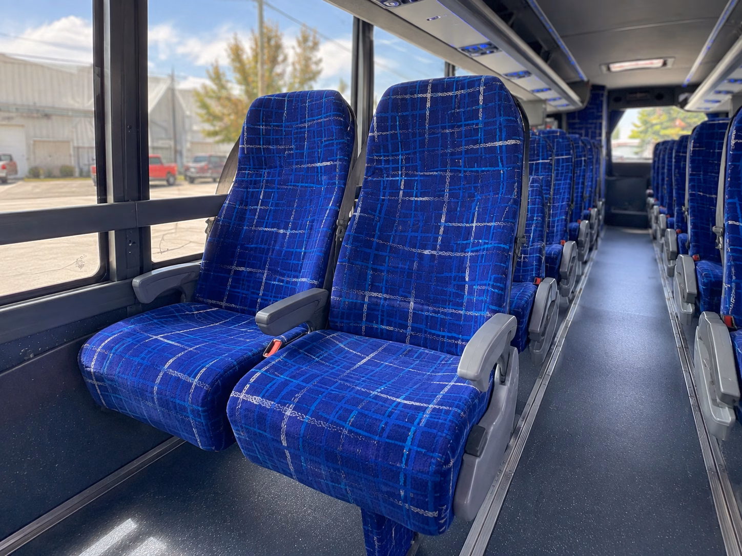 bellflower charter bus rental interior
