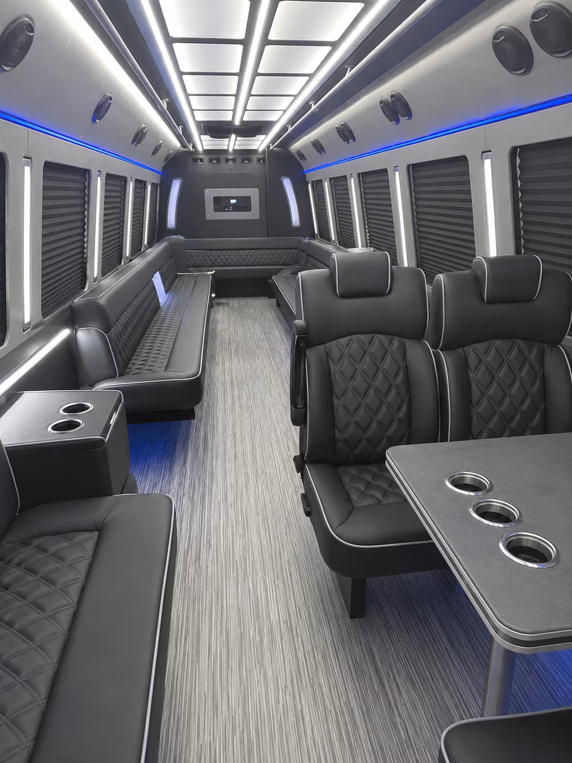 lynwood 25 passenger party bus inside