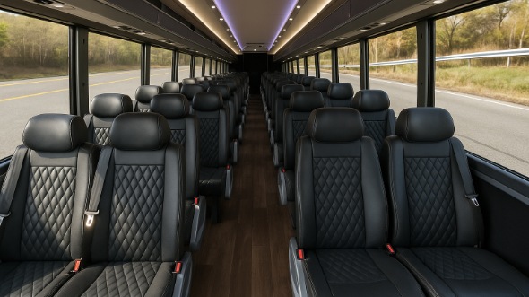 Interior of Charter Bus Company Bellflower's 18 Passenger Minibus in Bellflower