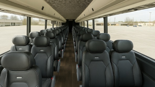 Interior of Charter Bus Company Compton's 35 Passenger Minibus in Compton