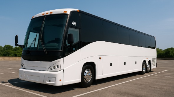 Exterior of Charter Bus Company Huntington Park's 50 Passenger Charter Bus in Huntington Park