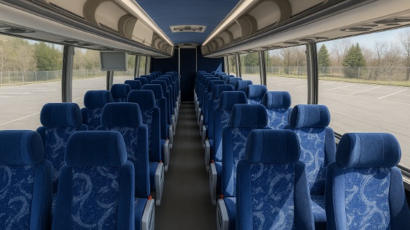 Interior of Charter Bus Company Paramount's 56 Passenger Charter Bus in Paramount