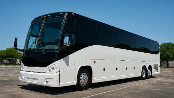 Exterior of Charter Bus Company Paramount's 56 Passenger Charter Bus in Paramount