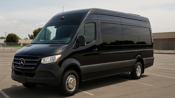 Exterior of Charter Bus Company Compton's Sprinter Van Rental With Driver in Compton